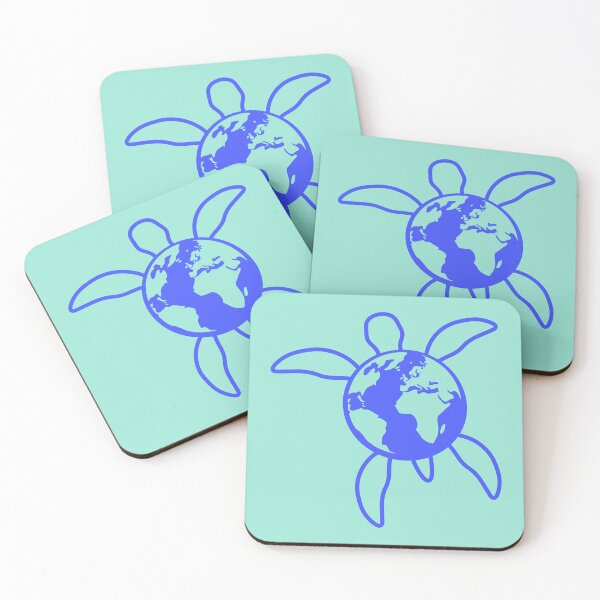 Item preview, Earth Water Turtle Swimming Planet Map Round Logo designed and sold by shirt-o-mat.