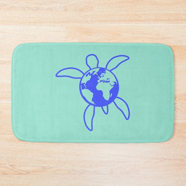 Item preview, Earth Water Turtle Swimming Planet Map Round Logo designed and sold by shirt-o-mat.