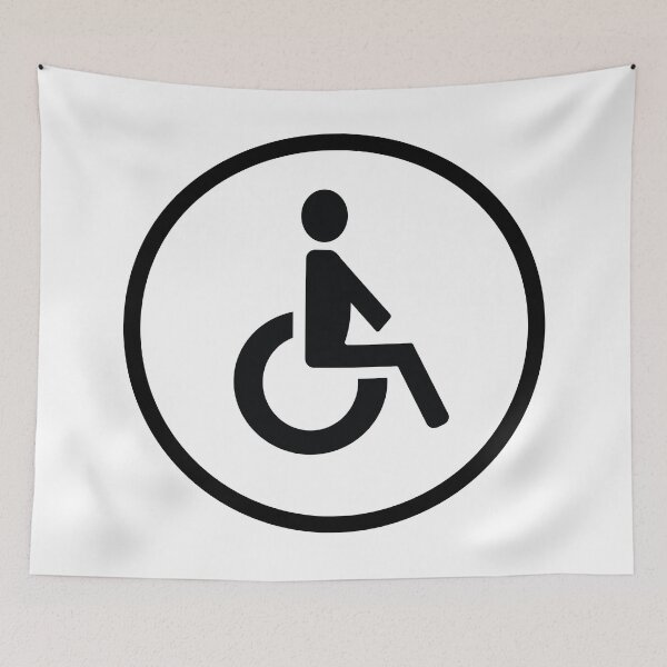 Item preview, White Disabled Toilet Restroom Sign designed and sold by SJB8Art.