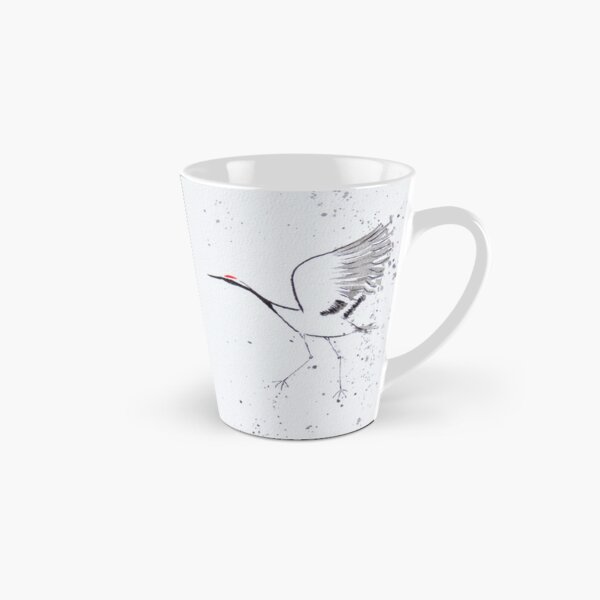 Item preview, Minimalist Dancing Crane with Splatters| Zen Line Drawing| Sumi-e Inspired Art designed and sold by AngelaMarieArt.