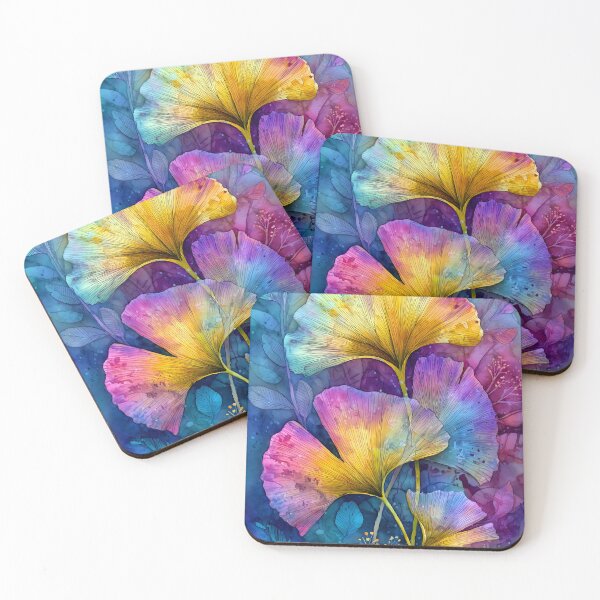 Item preview, Painterly florals Evergreen Ginkgo Biloba designed and sold by JBJart.