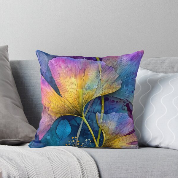 Item preview, Painterly florals Evergreen Ginkgo Biloba designed and sold by JBJart.