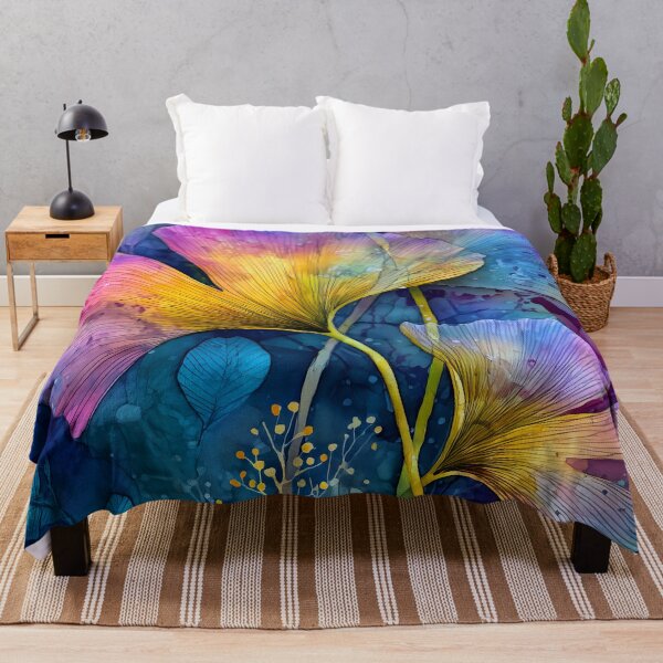 Item preview, Painterly florals Evergreen Ginkgo Biloba designed and sold by JBJart.