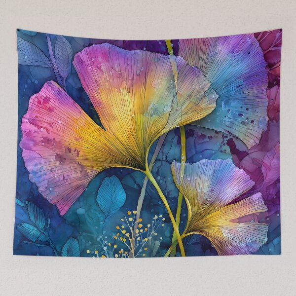 Item preview, Painterly florals Evergreen Ginkgo Biloba designed and sold by JBJart.