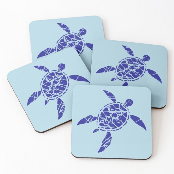 Item preview, Water Turtle Stamp Vintage Style Pattern Old Used Look designed and sold by shirt-o-mat.