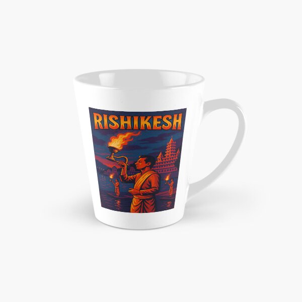 Item preview, Digital Retro Pop Art Poster of Rishikesh | Psychedelic Ganges River Scene | Bold Spiritual Travel Artwork | Yoga Capital of the World Wall Art | Vibrant India Travel Illustration designed and sold by PaintedPixels01.