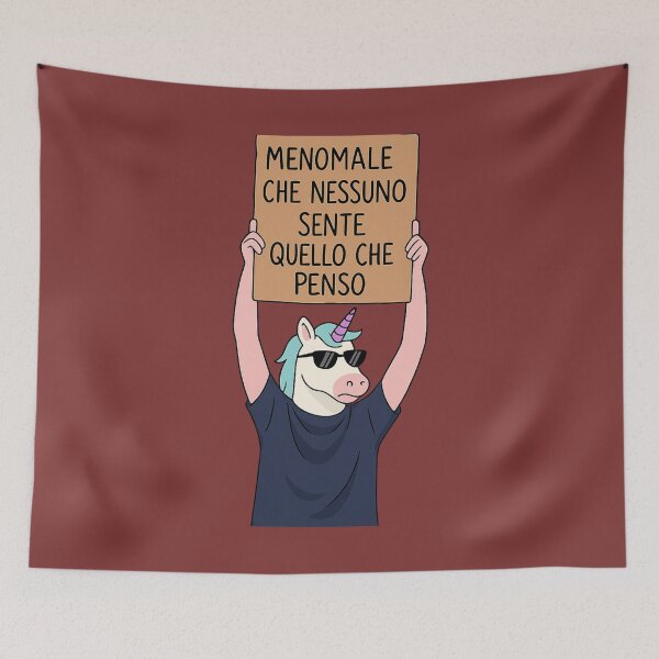 Item preview, MENOMALE CHE NESSUNO SENTE QUELLO CHE PENSO – Unicorno Ironico designed and sold by IroniaeCo.