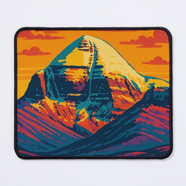 Item preview, Mount Kailash Digital Retro Pop Art Travel Poster | Sacred Himalayan Landscape Wall Art | Vintage-Inspired Spiritual Mountain Decor | Colorful Hindu & Tibetan Graphic Print designed and sold by PaintedPixels01.