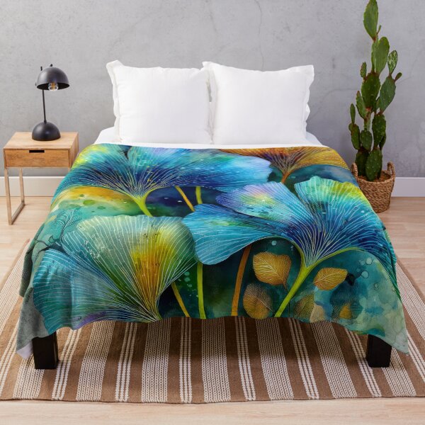 Item preview, Colorful Ginkgo Leaves Watercolor Painting designed and sold by JBJart.