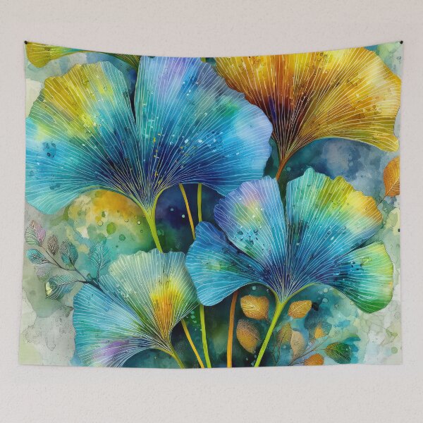 Item preview, Colorful Ginkgo Leaves Watercolor Painting designed and sold by JBJart.