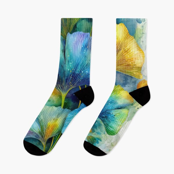Item preview, Colorful Ginkgo Leaves Watercolor Painting designed and sold by JBJart.