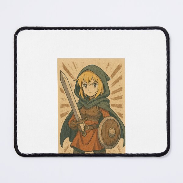 Item preview, Blade and Shield | Anime Girl Knight with Sword and Shield, Retro Fantasy Warrior Art designed and sold by Vendeloc.