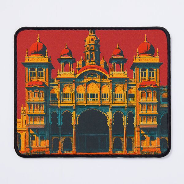Item preview, Mysore Palace Digital Travel Poster | Retro Pop Art India Landmark Print | Colorful Royal Architecture Wall Art | Vintage-Inspired Karnataka Souvenir Design designed and sold by PaintedPixels01.