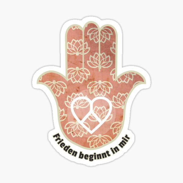Artikel-Vorschau von Frieden beginnt in mir - Hamsa Herzfrieden | Blumendesign & Innere Harmonie, designt und verkauft von alegriaalicia.