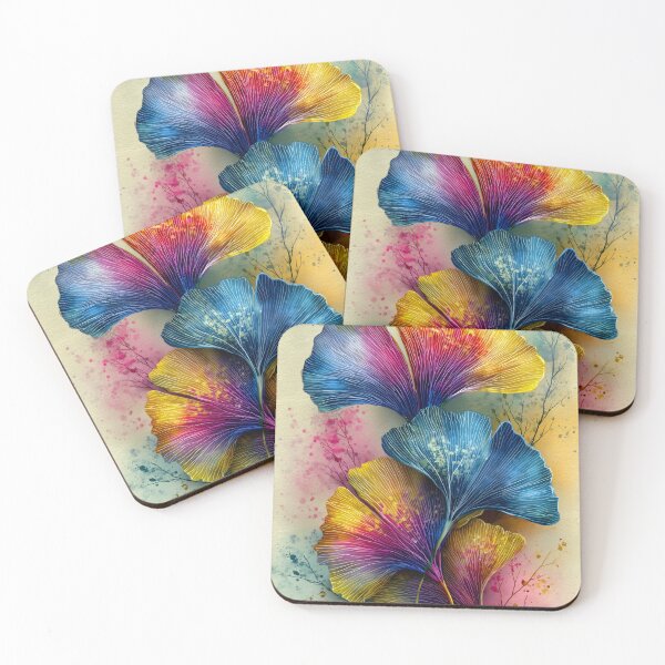 Item preview, Colorful Ginkgo Leaves Watercolor Painting designed and sold by JBJart.