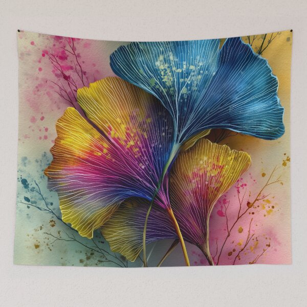 Item preview, Colorful Ginkgo Leaves Watercolor Painting designed and sold by JBJart.