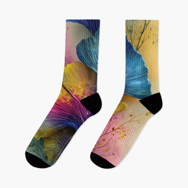 Item preview, Colorful Ginkgo Leaves Watercolor Painting designed and sold by JBJart.