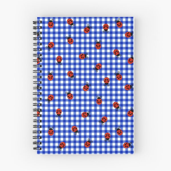 Item preview, Blue And White Gingham Pattern With Cute Ladybugs designed and sold by Lovemountain.
