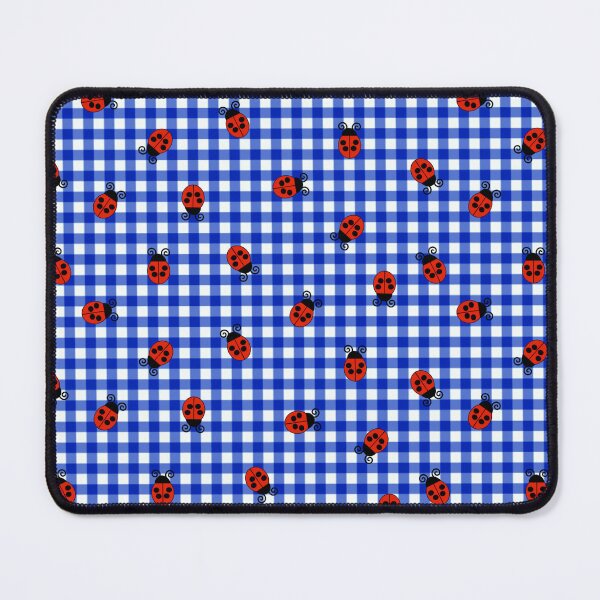 Item preview, Blue And White Gingham Pattern With Cute Ladybugs designed and sold by Lovemountain.