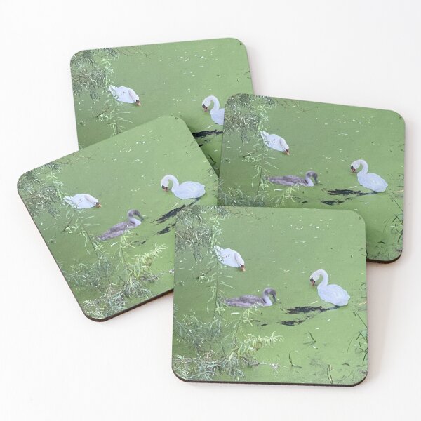 Aperçu de l'œuvre Cygnes et chevalières au réservoir d'Eyebrook créée et vendue par Kate Anderson Art.