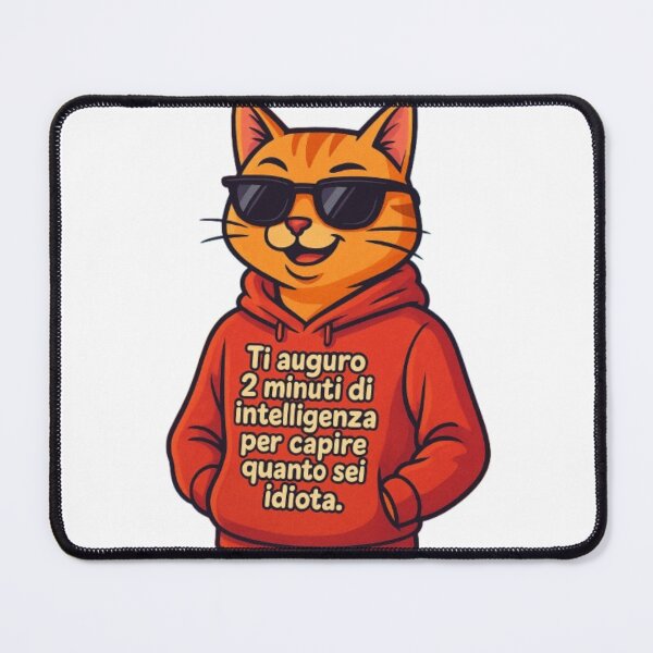 Item preview, Gatto con Felpa Ironica – “Ti auguro 2 minuti di intelligenza” designed and sold by IroniaeCo.