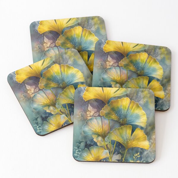 Item preview, Colorful Ginkgo Leaves Watercolor Painting designed and sold by JBJart.