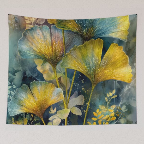 Item preview, Colorful Ginkgo Leaves Watercolor Painting designed and sold by JBJart.