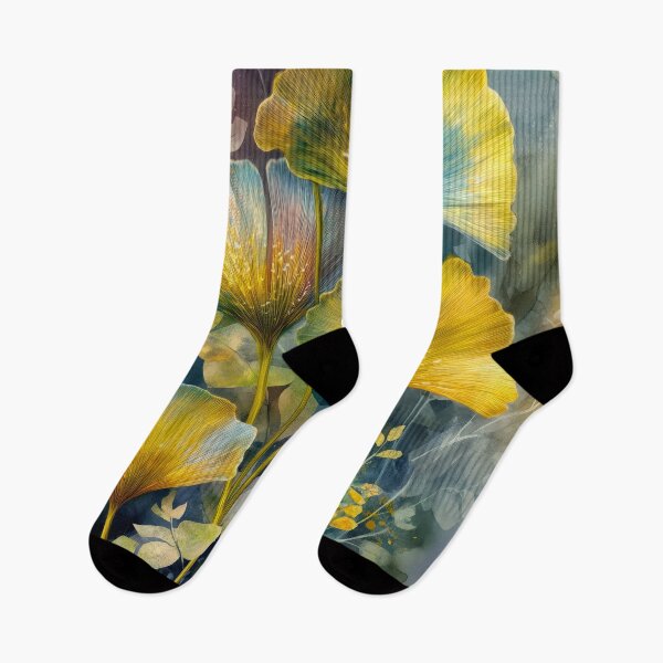 Item preview, Colorful Ginkgo Leaves Watercolor Painting designed and sold by JBJart.