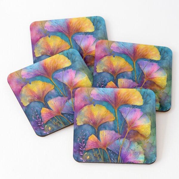 Item preview, Colorful Ginkgo Leaves Watercolor Painting designed and sold by JBJart.