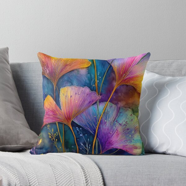 Item preview, Colorful Ginkgo Leaves Watercolor Painting designed and sold by JBJart.