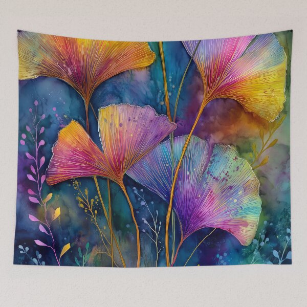 Item preview, Colorful Ginkgo Leaves Watercolor Painting designed and sold by JBJart.