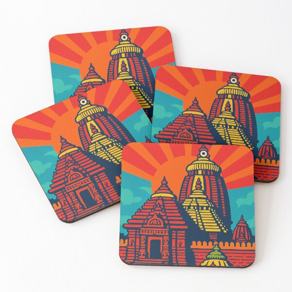 Item preview, Digital Retro Pop Art Travel Poster of Puri Temple | Colorful Vintage India Landmark Art | Bold Graphic Illustration for Wall Decor | Iconic Cultural Destination Design designed and sold by PaintedPixels01.