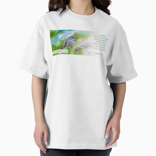 Item preview, Female Broad-tailed Hummingbird with Psalm 70:4 KJV Scripture Verse designed and sold by Peter Milota Studio.