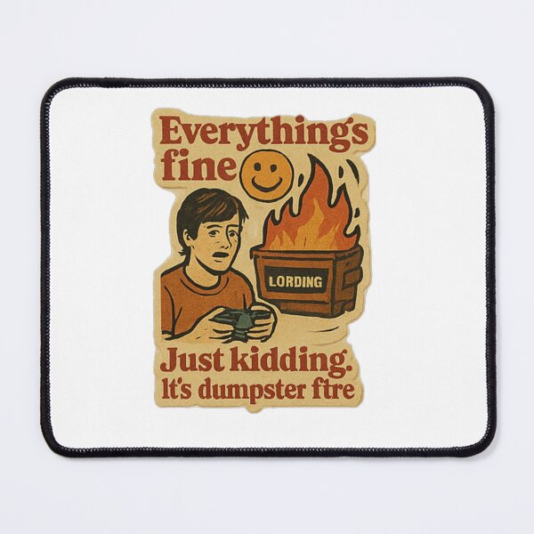 Item preview, Everything’s Fine Just Kidding Dumpster Fire – Retro Ironic Gamer Art designed and sold by mikoscha.