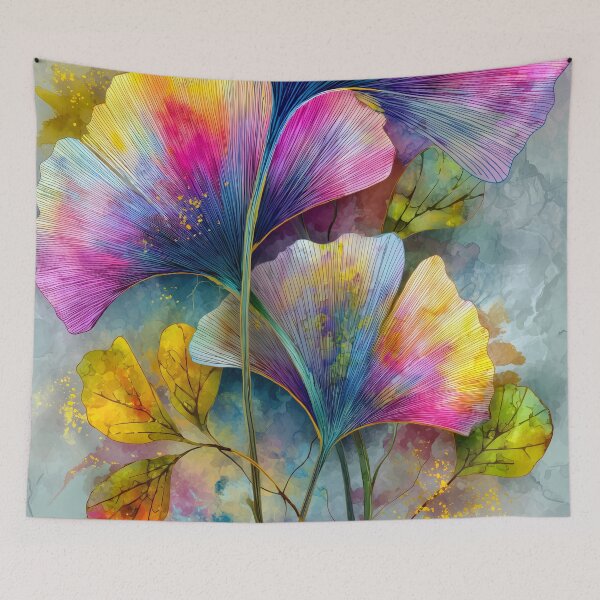 Item preview, Colorful Ginkgo Leaves Watercolor Painting designed and sold by JBJart.