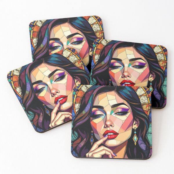 Item preview, Byzantine Icon Girl – Bold Wink in Sacred Art Style designed and sold by TeutaDesings.