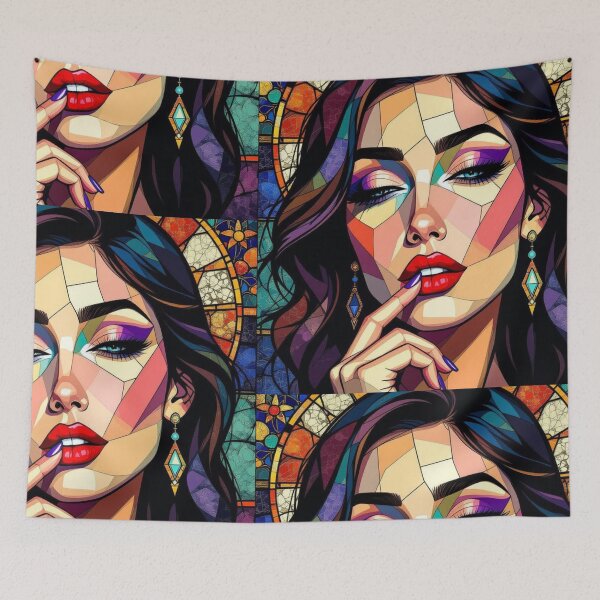 Item preview, Byzantine Icon Girl – Bold Wink in Sacred Art Style designed and sold by TeutaDesings.