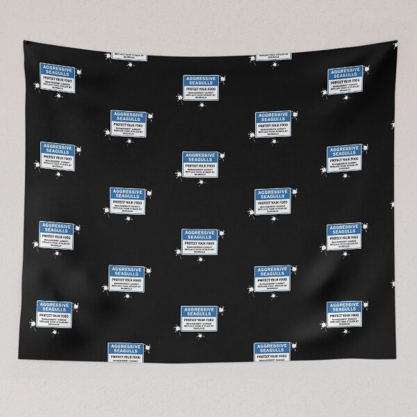 Item preview, Aggressive Seagulls Blue Sign With Poop designed and sold by twHistory.