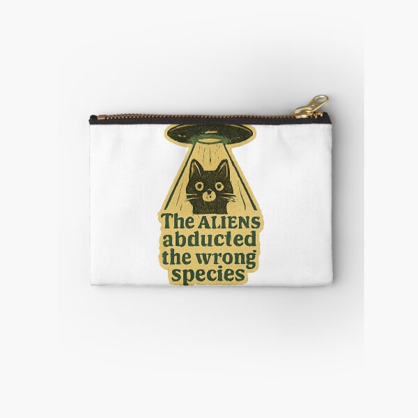 Item preview, The Aliens Abducted the Wrong Species – Funny UFO Cat Illustration designed and sold by mikoscha.