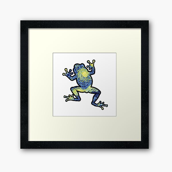 Aperçu de l'œuvre Grenouille dans le style de Van Gogh créée et vendue par Yellow Fox.