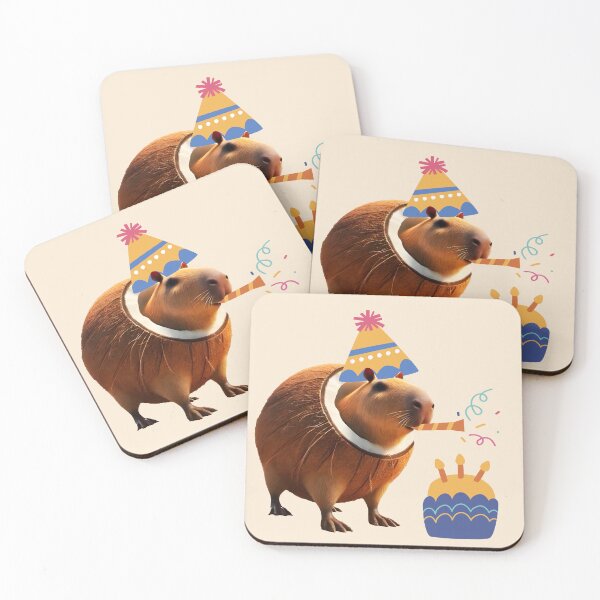 Item preview, Capibarello Cocossini Birthday – Celebrate with Coconut Capybara Meme  designed and sold by EmeraldeaArt.