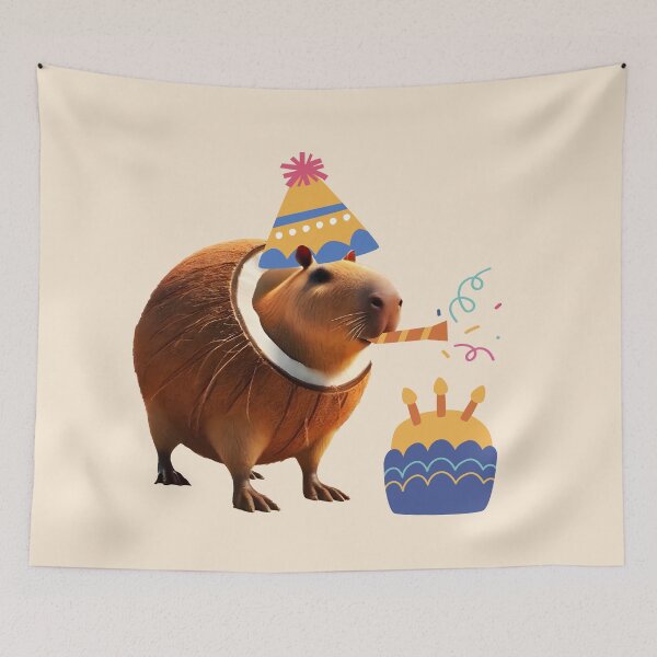 Item preview, Capibarello Cocossini Birthday – Celebrate with Coconut Capybara Meme  designed and sold by EmeraldeaArt.