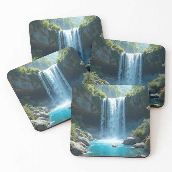 Item preview, A waterfall falling on crystal rocks designed and sold by VividPlush.