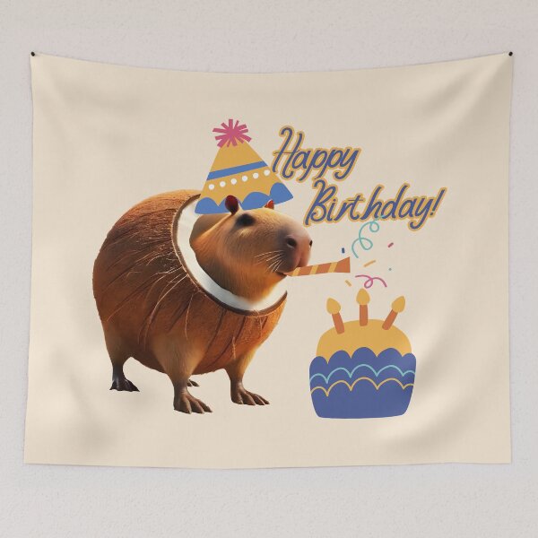 Item preview, Happy Birthday from Capibarello Cocossini designed and sold by EmeraldeaArt.