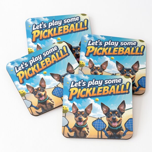 Item preview, Miniature Pinscher playing pickleball designed and sold by Khala.