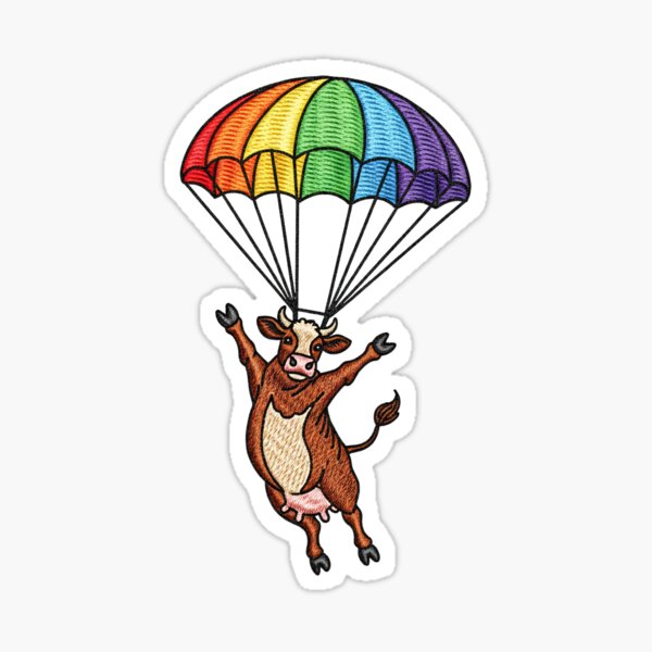 Item preview, Vache volant avec un parachute designed and sold by Yellow Fox.