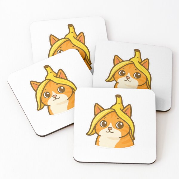 Item preview, Orange Cat with Banana Peel Hat Sticker designed and sold by Wandertrace.