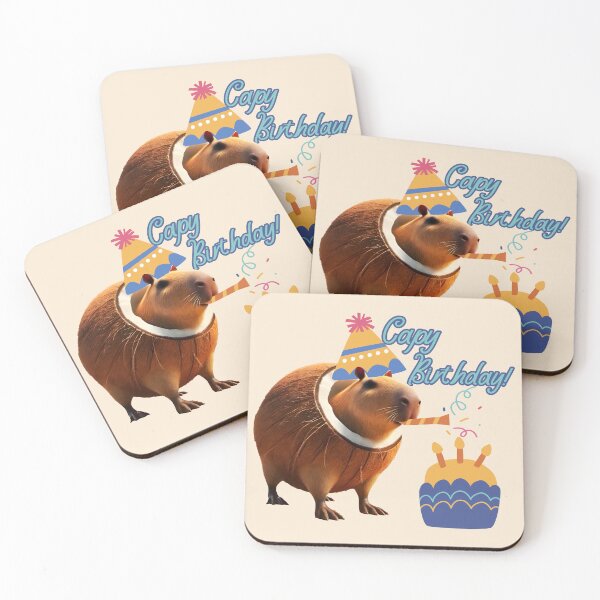 Item preview, Capy Birthday – Capibarello Cocossini Coconut Capybara Meme Design designed and sold by EmeraldeaArt.