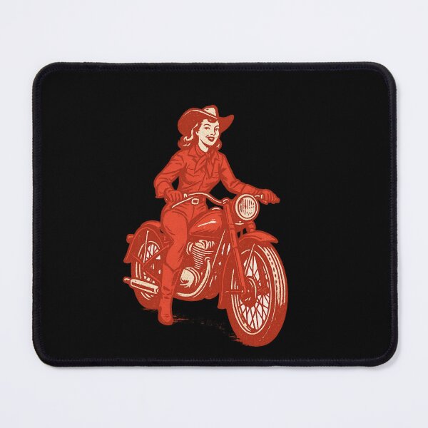 Item preview, motorcycle cowgirl vintage designed and sold by OnlyTheWest.