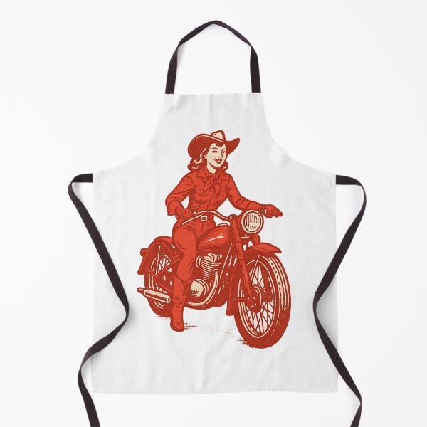 Item preview, motorcycle cowgirl vintage designed and sold by OnlyTheWest.